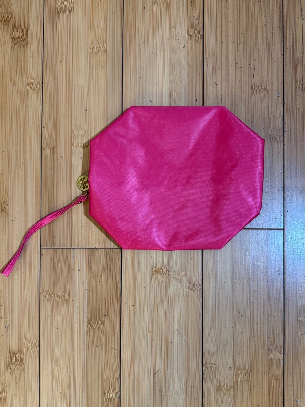 Tory Burch Nylon Cosmetic Toiletry Jewelry Bag Pouch Hot Pink OS - Picture 5 of 11